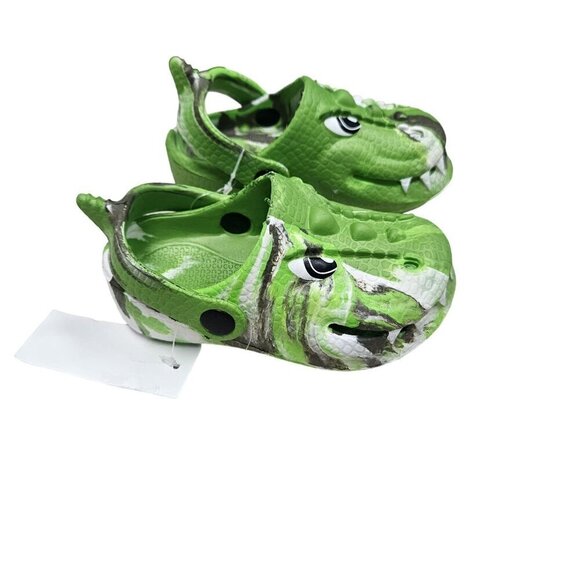 NWT Crocodile-Themed Green Kids Sandals With Fun‎ 3D Design & Comfortable Fit - Picture 1 of 9